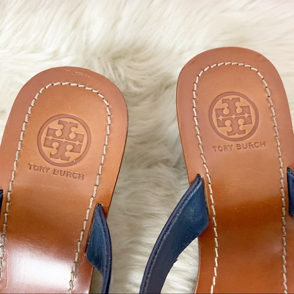 Tory Burch Cameron Wedge Sandal in Navy - Picture 4 of 10